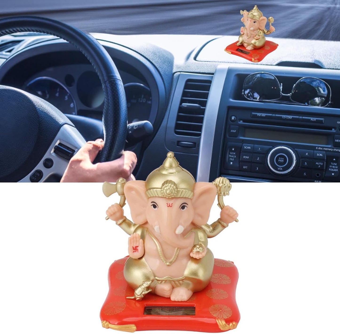 PAOORTS Ganesha God Lord Ganesha Idol Statue, Elefante Indiano Buddha Ganesha Scultura, Regali Diwali Indiani per Cruscotto Auto, Oggettistica per la Casa, Sala Yoga Oggettistica per la Casa