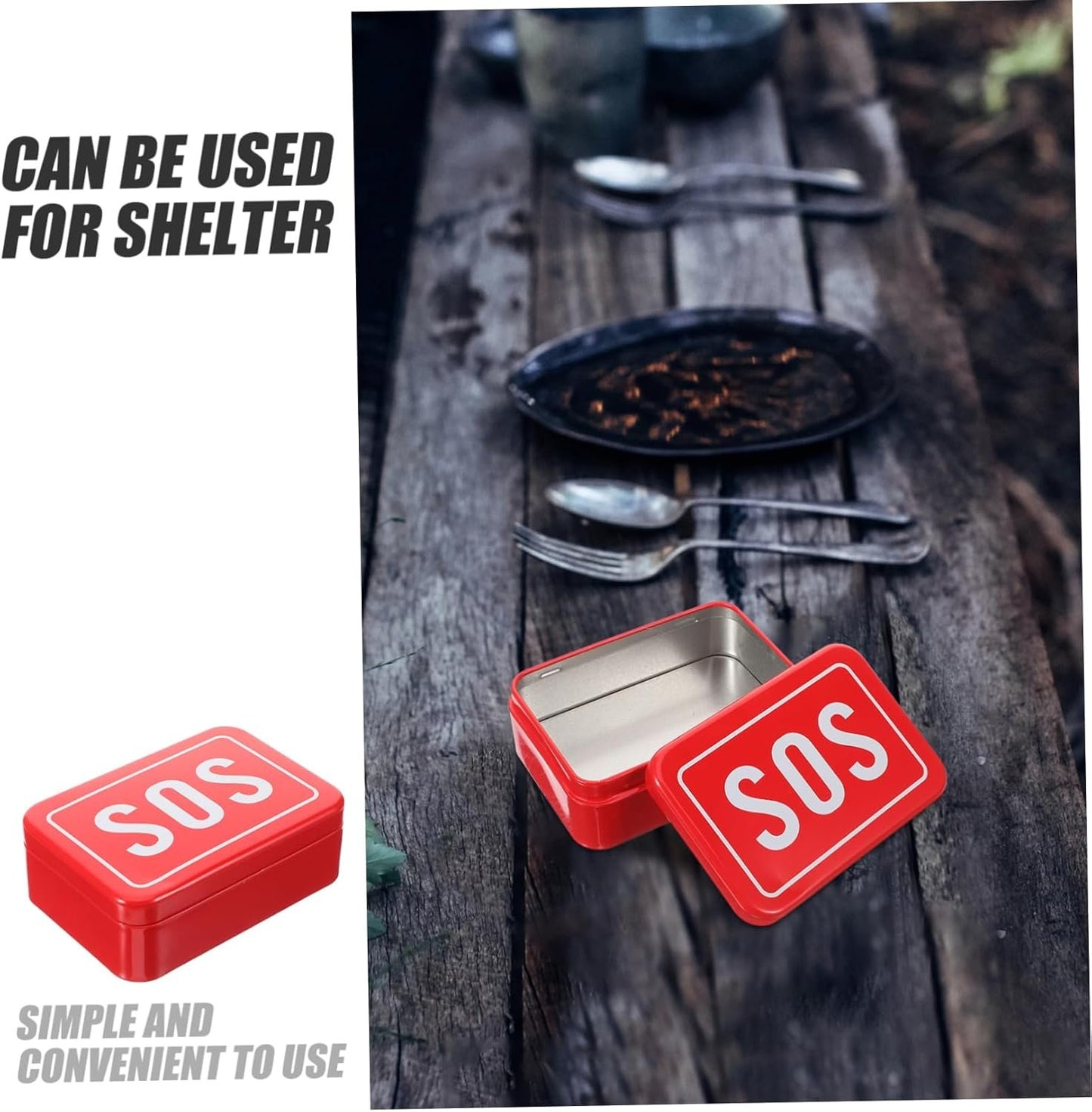 VICASKY 2Pcs Multi Use Survival Case Wear Resistant Outdoor Storage Box for Emergency Kits Compact Tool