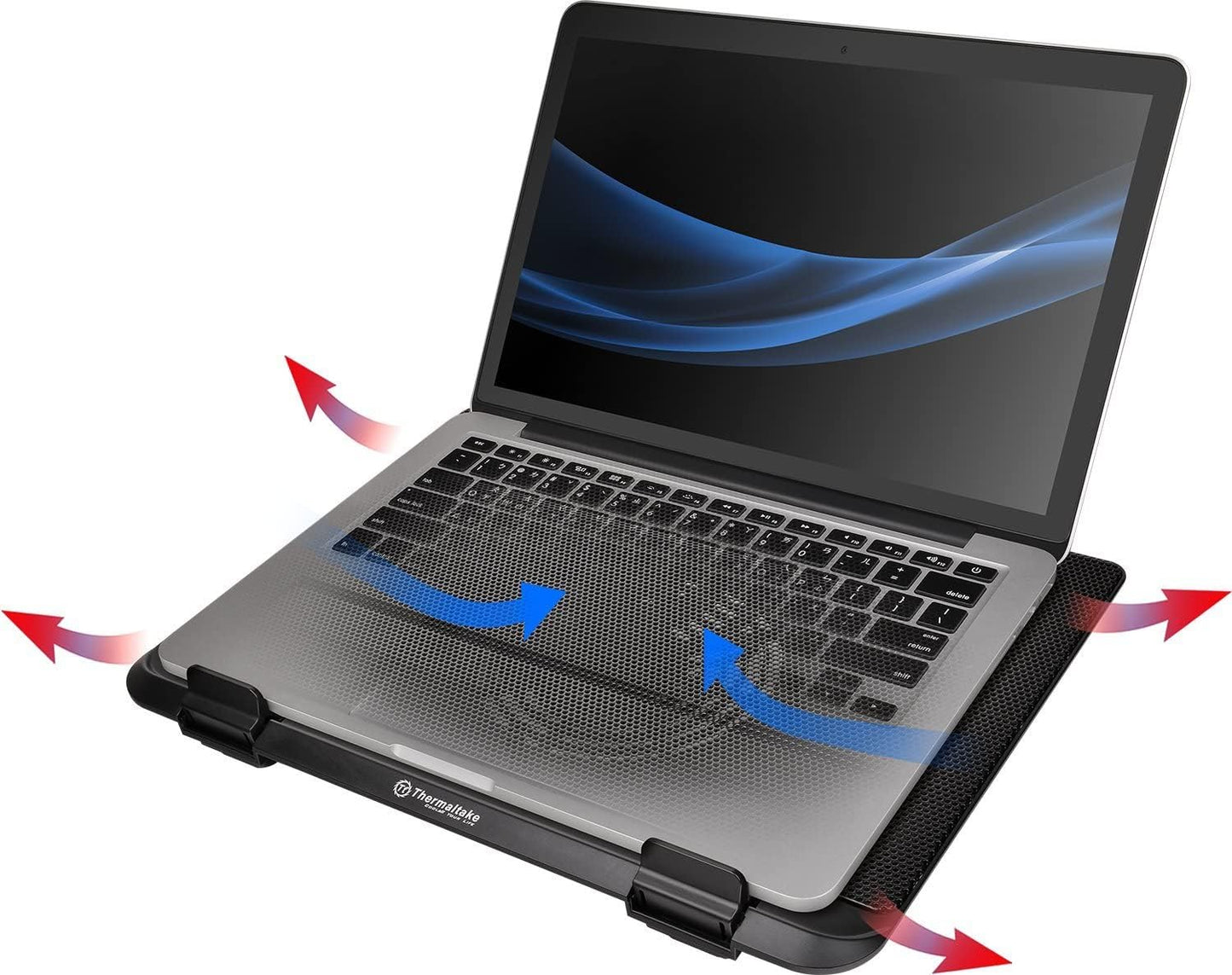 Thermaltake Massive A23 Steel Mesh Panel Single 120mm Fan 10"-16" Laptop Notebook Cooling Pad CL-N013-PL12BL-A, Black