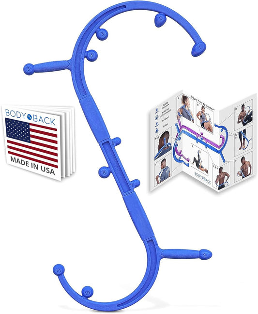 Body Back Buddy Elite – USA Made – Trigger Point Massage Tool, Shoulder Neck Back Handheld Self Massager, Manual Massage Cane, Hook, Muscle Knot Remover with Instructions, Patented
