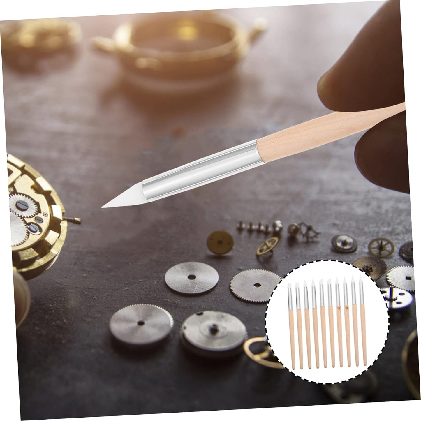 HIAKDOFT 10Pcs Portable Watch Cleaning Pens Professional Dial Cleaner Tool for Watch Repair Material Essential Accessory for Watchmakers and Enthusiasts