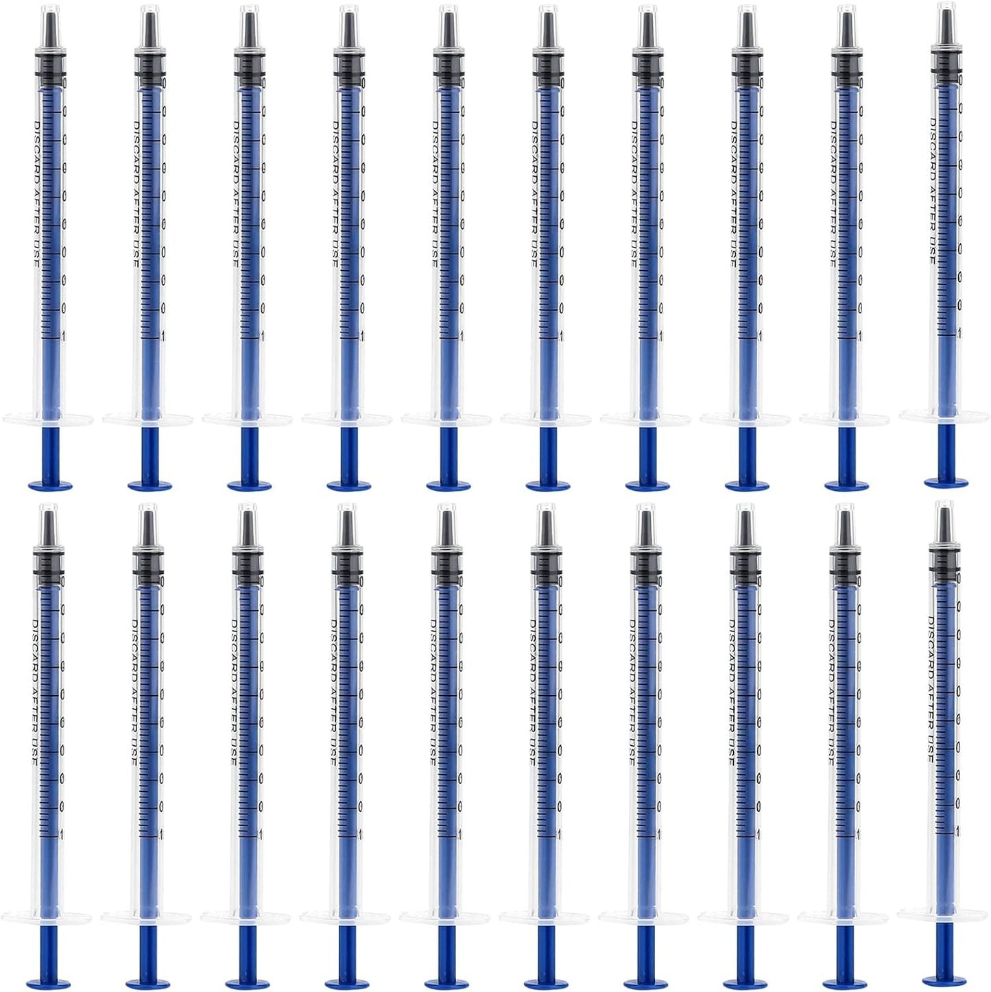 20 PCS 1Ml Plastic Syringes Measuring Syringe No Needle Syringe Reusable 1Ml Syringes Sterile Colostrum For Scientific Lab Baby Medicine Dispensing Liquid Measuring Watering Pet Feeding Glue Applicator