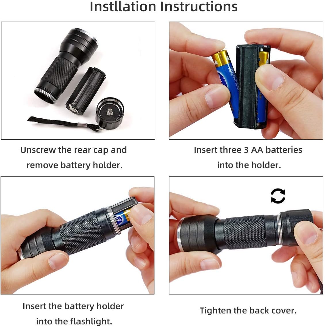 LED Rechargeable Flashlight,Super Brgiht Tactical Flashlights1200lm,Pocket Flashlight Includes a USB Charging Cable,Retractable,with 5 Modes,Camping and Emergency Use (1Pack-Black Light Flashlight)