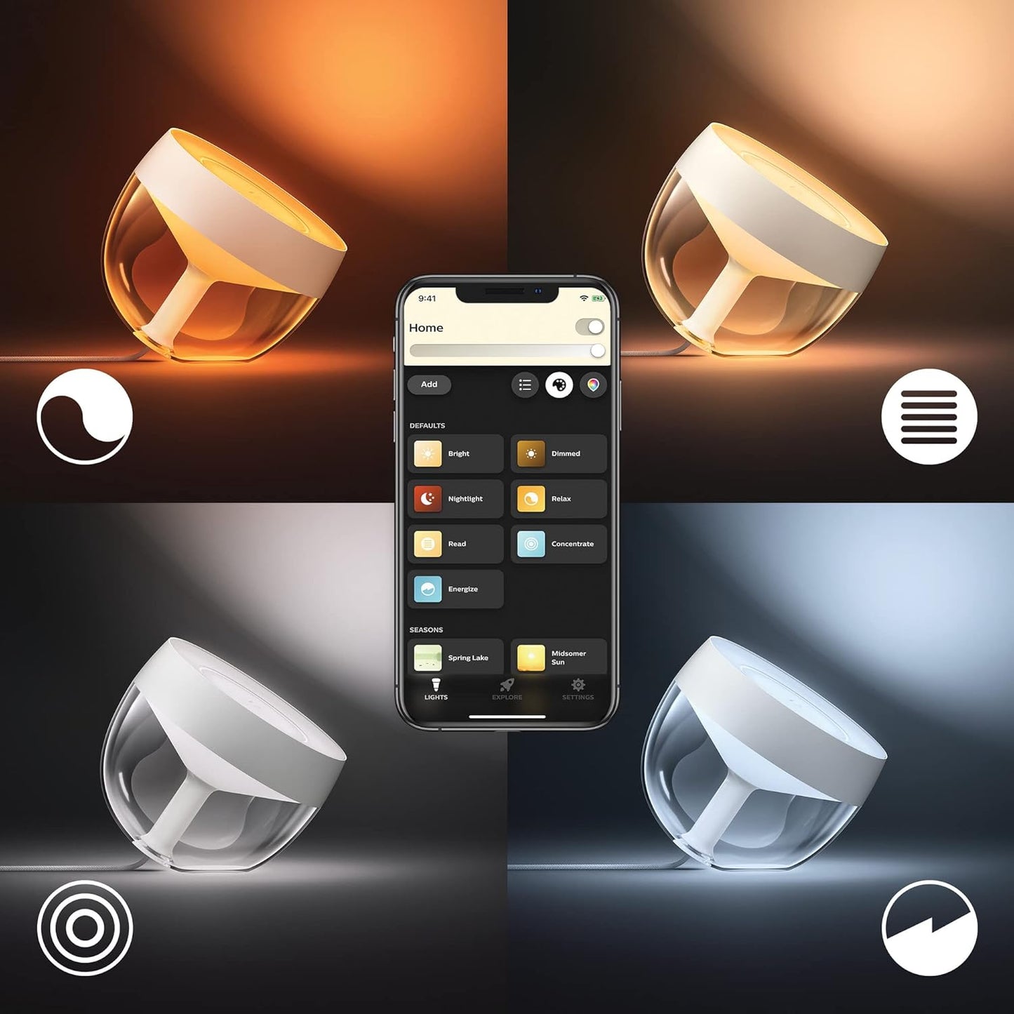Philips Hue Iris Smart Table Lamp, White and Coloured Light, Bluetooth, 8.2 W, Gold
