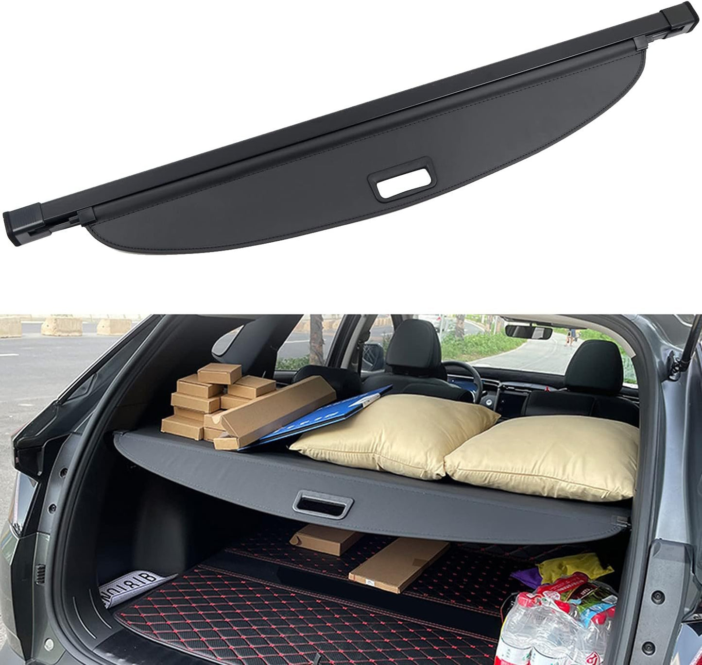 HIGH FLYING for Hyundai Tucson 2022 2023 2024 2025 Car Black Trunk Cargo Cover Luggage Security Shade Shield Black Trunk Organizer Cargo Cover Liner