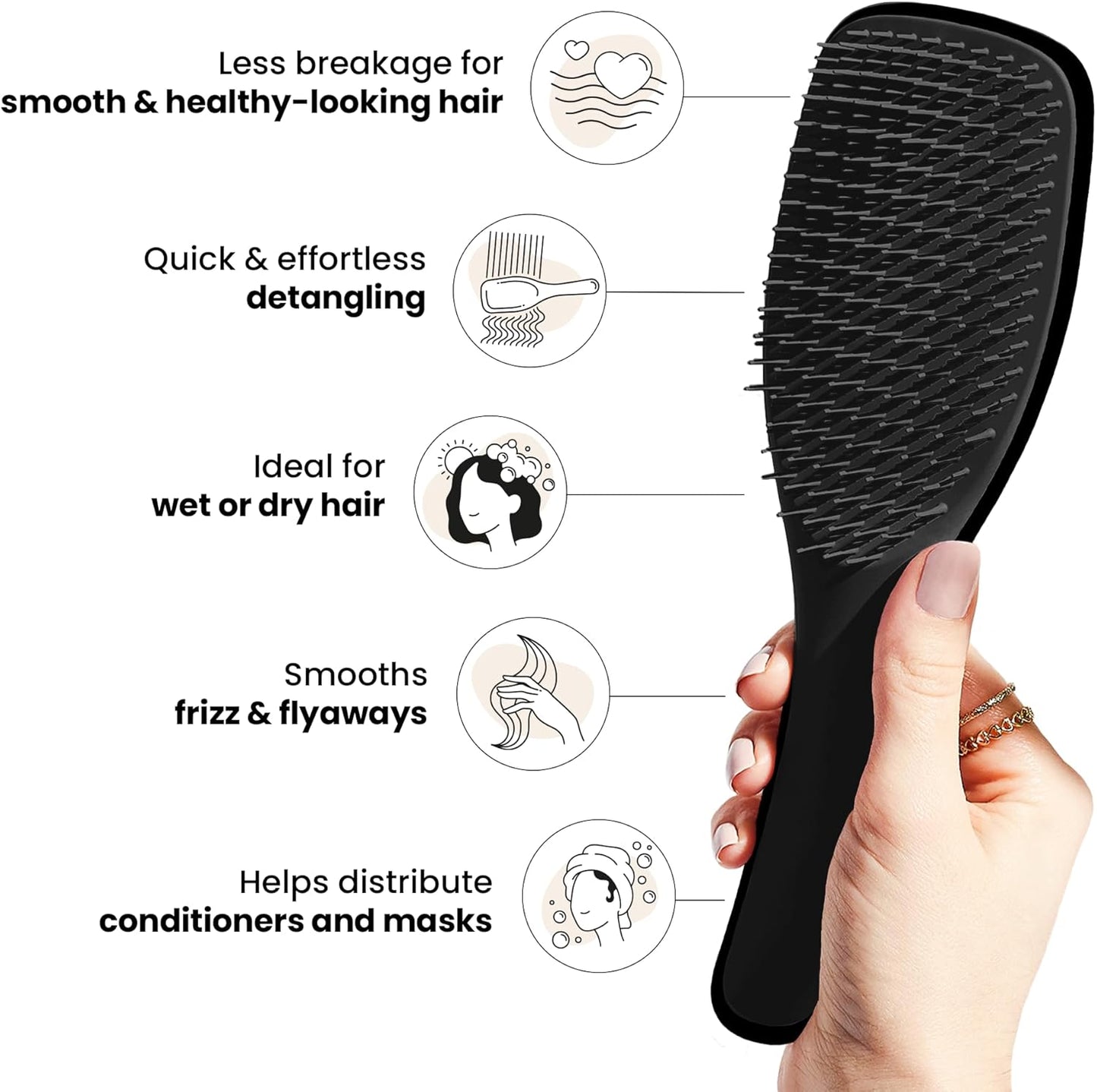 Tangle Teezer Wet Detangler Hairbrush - Liquorice Black