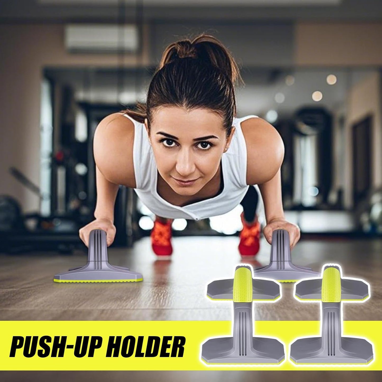 Push Up Handles, Pushup Grips, Upper Body Fitness Gear, Calisthenics Exerciser With Elbow And Wrist Protection, Push-Up Bar Set For Men, Floor Workout Equipment, 7.87x5.51x3.54in