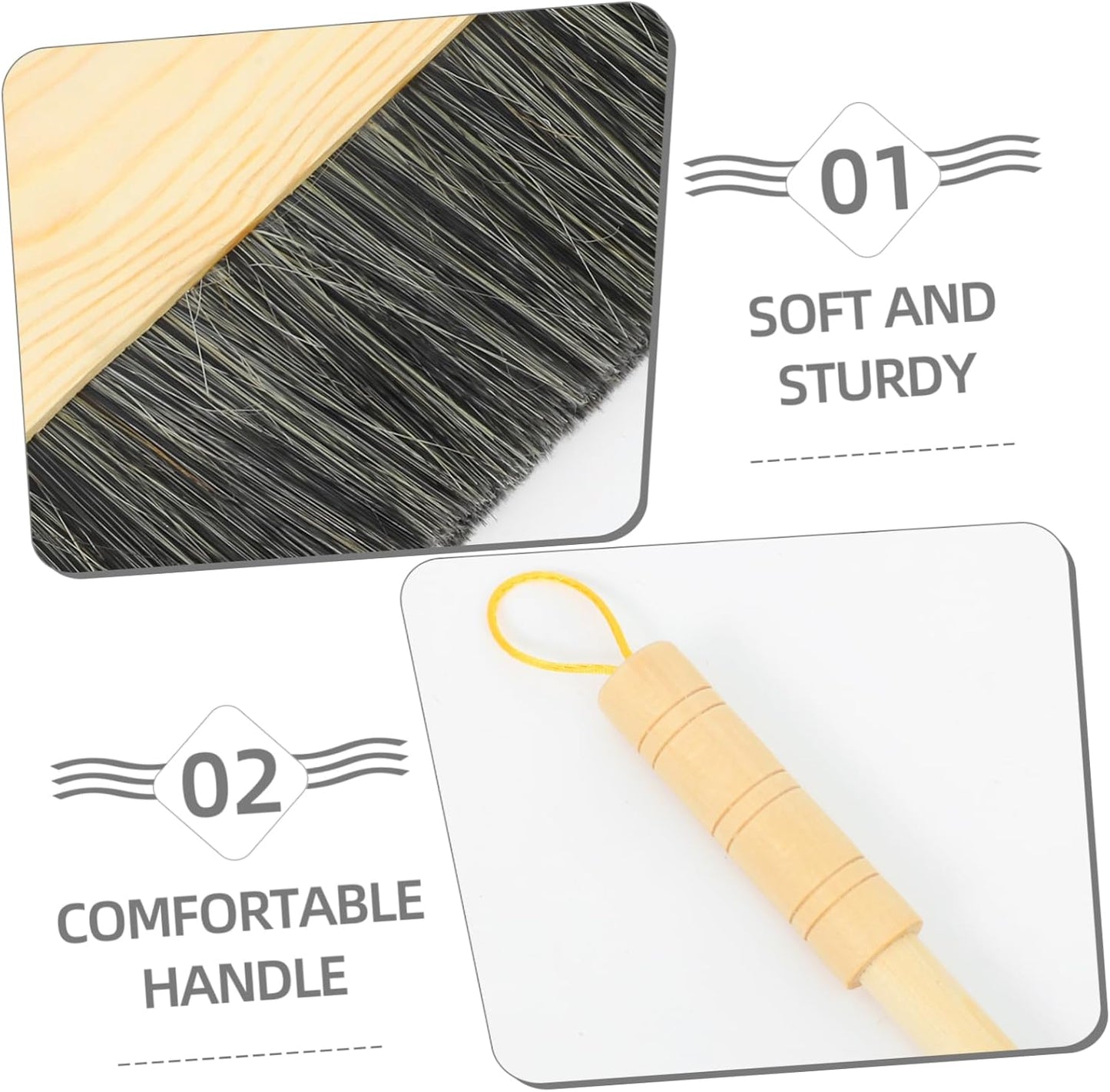 ROMISBABA Set di Scope E Palette per La Pulizia della Casa Essential Home Cleaning con Manico Lungo per Pavimenti Kit Scopa E Paletta per Interni