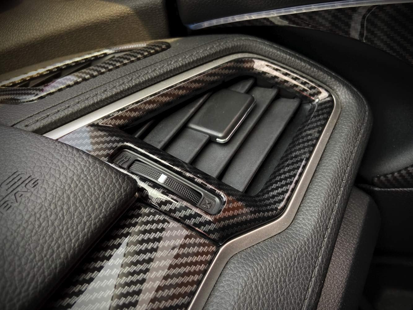 Carbon Fiber Grain ABS Car Interior Front Side and Console Air Outlet Vent Frame Trim Sticker for Honda 10th Gen Civic 2016 2017 2018 2019 2020
