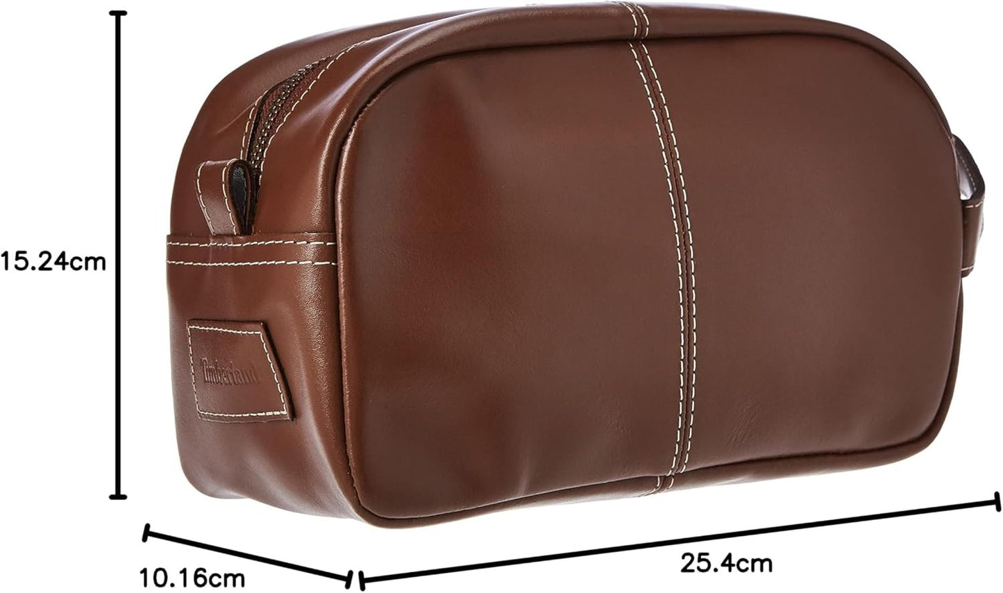Timberland Men's Leather Toiletry Bag Travel Kit Accessory