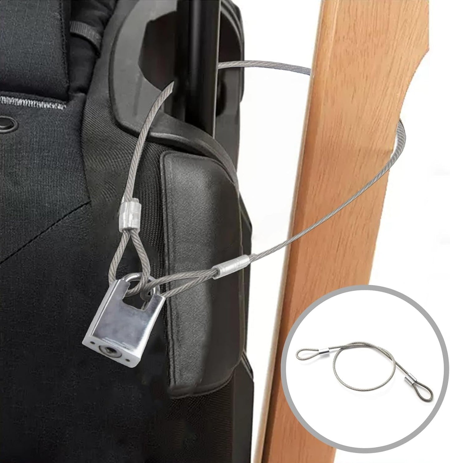 Stainless Steel Cable with Loops, Vinyl Coated Wire Rope Lanyard Lock Security Chains for Outdoor Gates, Stage Lighting, Luggage Lock Wire Rope with Loops 2mm Thickness 12inch Length - 5 Packs