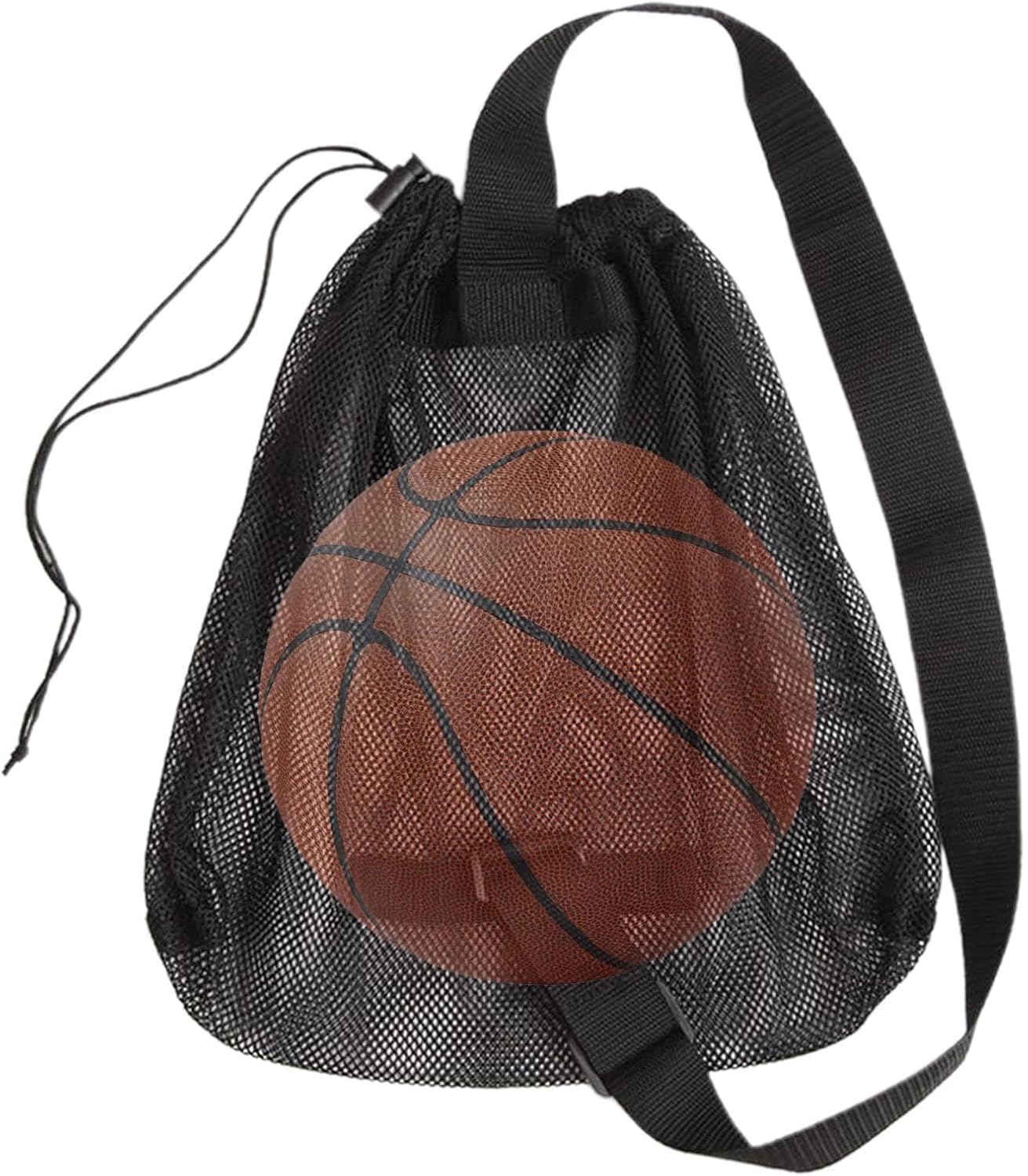 Uonguon Soccer Bag, Sports Equipment Storage Organizer, 16.14x14.57x1.97 Inches Mesh Pouch with Shoulder Strap, Lightweight Sling Design for Gym, Workout, Beach, Pool, Men Active Gear
