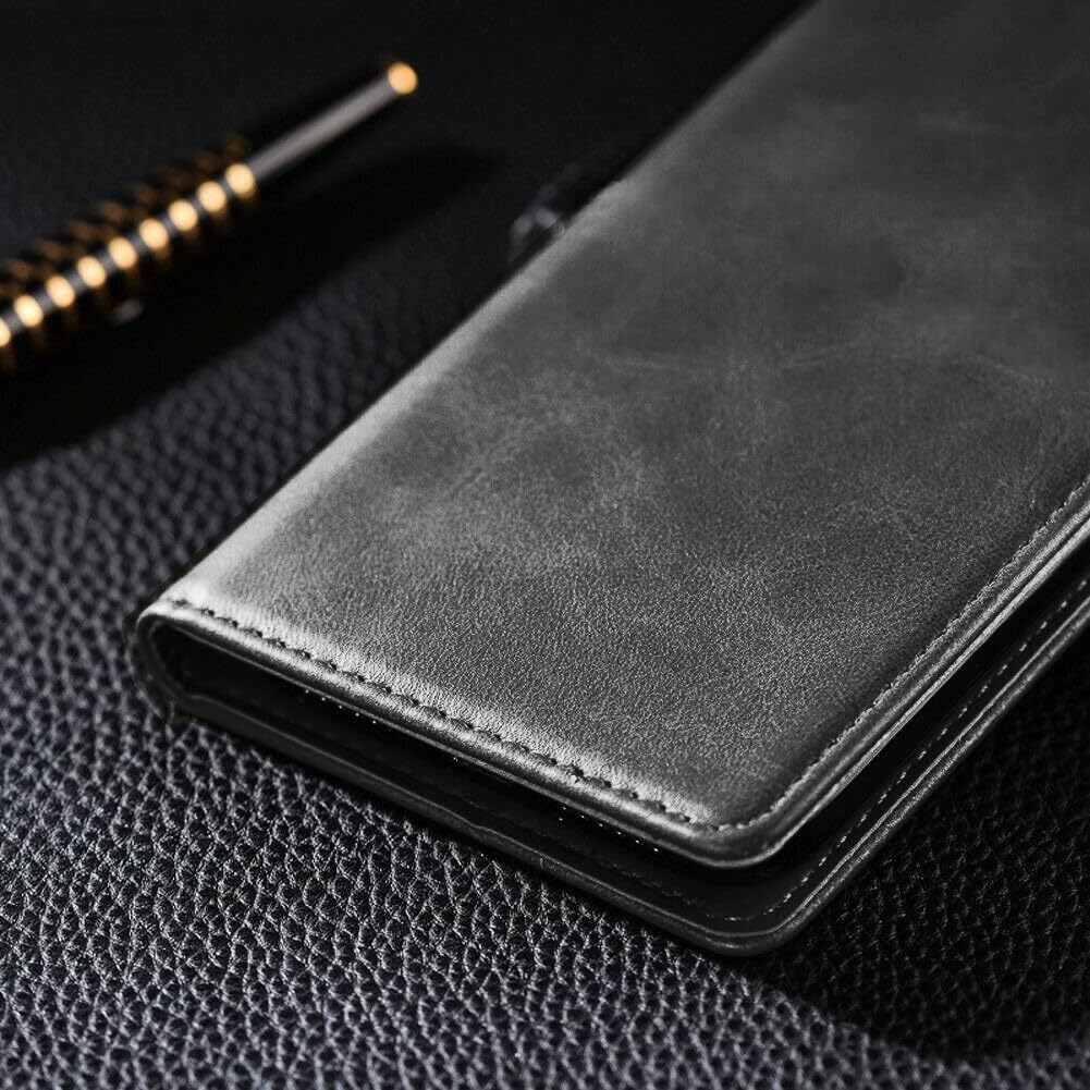FORZARMOR for Motorola Moto G55 5G (6.49 Inch) Case Wallet Cover PU Leather Pockets Shockproof Magnetic Flip Card Holder (for Moto G55 5G, Black)