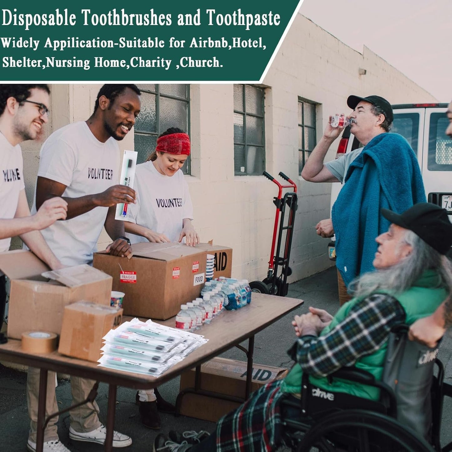 Disposable Toothbrushes with Toothpaste,30 Pack Green Bulk Toothbrushes Individually Wrapped Travel Toothbrush and Toothpaste Kit for Homeless,Nursing Home,Hotel,Charity