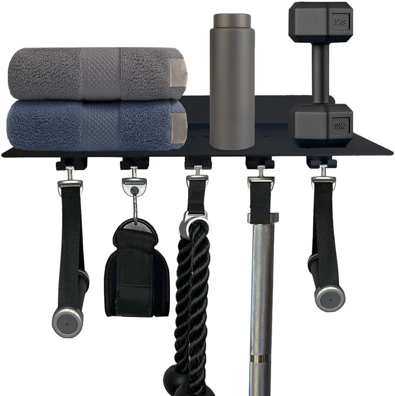 VOHYOV Fit for Tonal Accessory Floating Shelves Black Tonal Accessory Shelf Organize Tonal Home Gym Accessories Workout Equipment Storage Rack Metal Hanging Wall T Lock Shelf