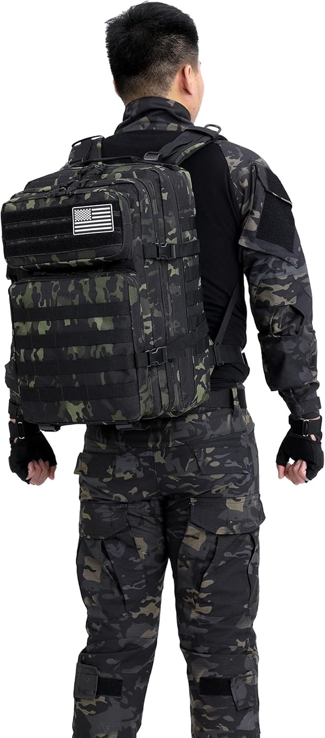 ATBP Military Tactical Molle Rucksack Backpack Large Travel Backpack Hiking Daypack Camping Hunting Backpack 40L