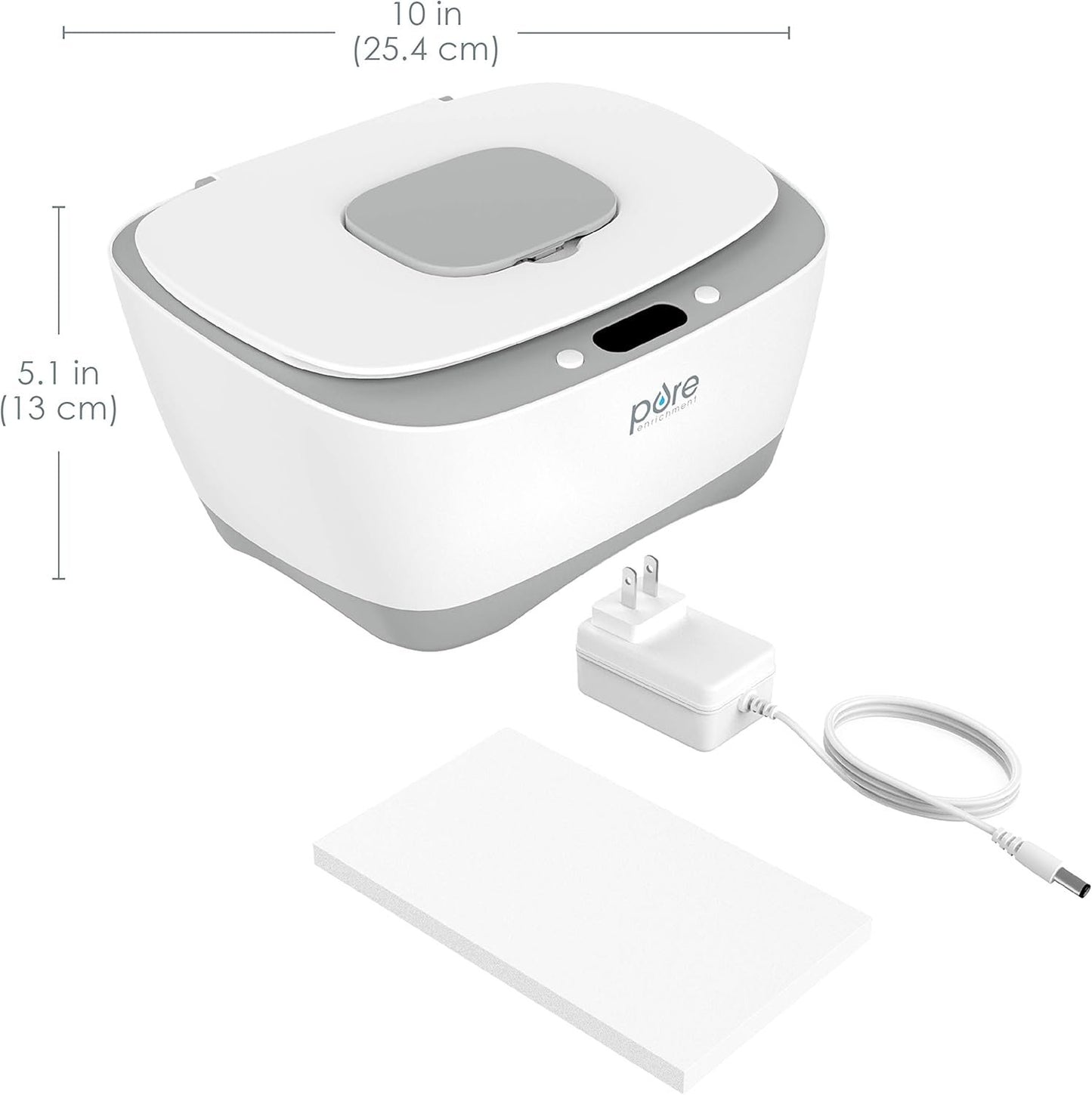 PureBaby™ Wipe Warmer with Digital Display - Easy-Feed Dispenser with 3 Heat Settings, LCD Display, 80 Wipe Capacity, Naturally Steam Heated for Maximum Comfort and Safety for Baby