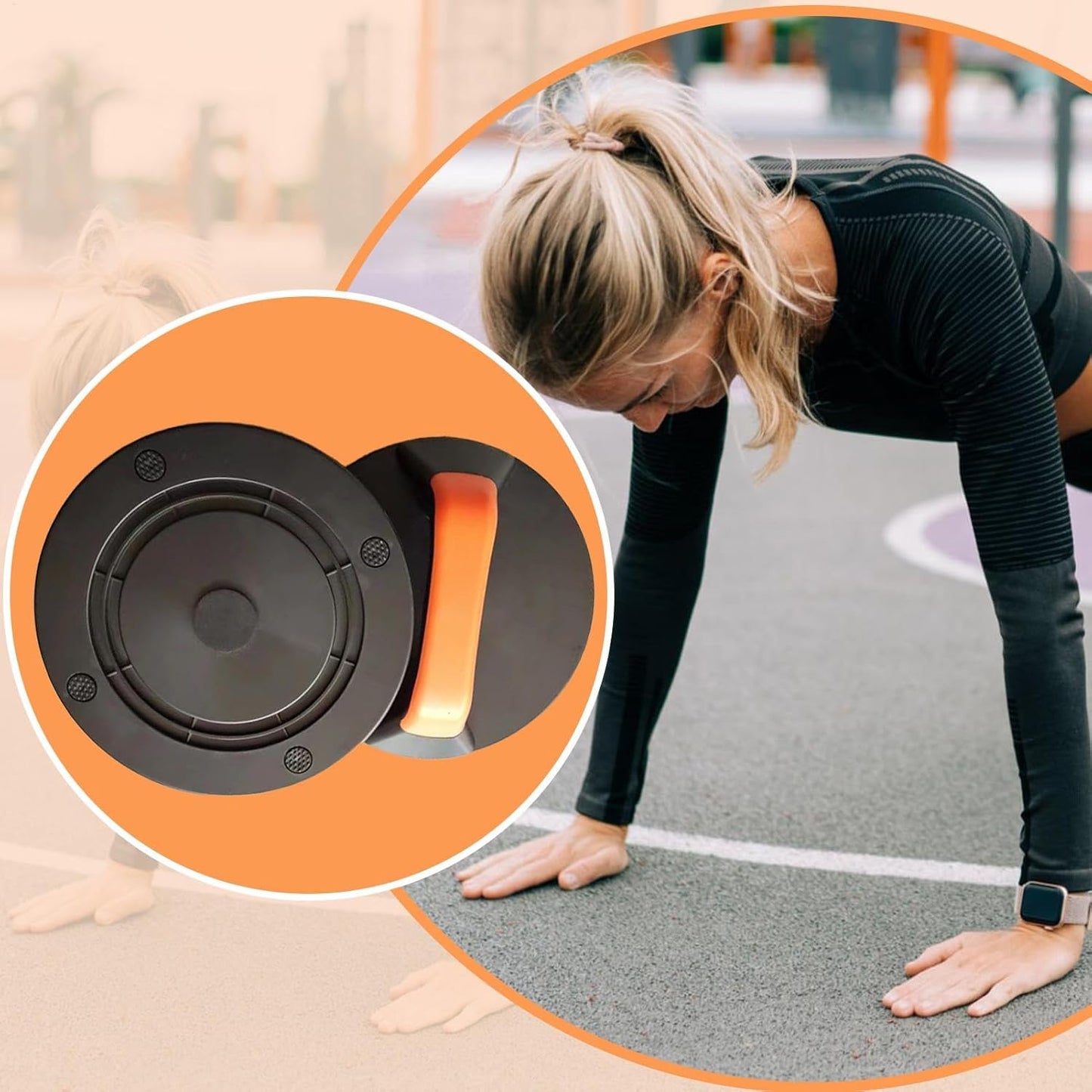 Strength Training Pushup Stands, 2x Exercise Roller Wheels with Rotating Handles, 20x8cm, Fitness Gear Upper Body Workouts, Push Up Helper for Men and Women