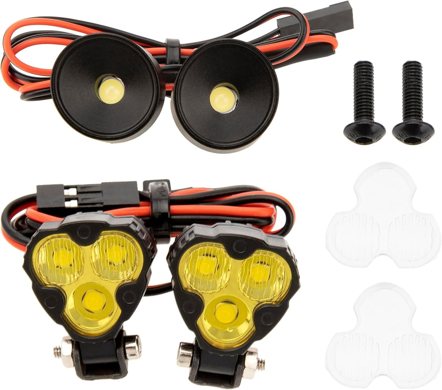 MEUS RACING RC Car LED Lights Spotlight Headlight Kit for Vanquish H10 Optic Sparco Yokohama RTR 1/10 RC Crawler Upgrades Parts