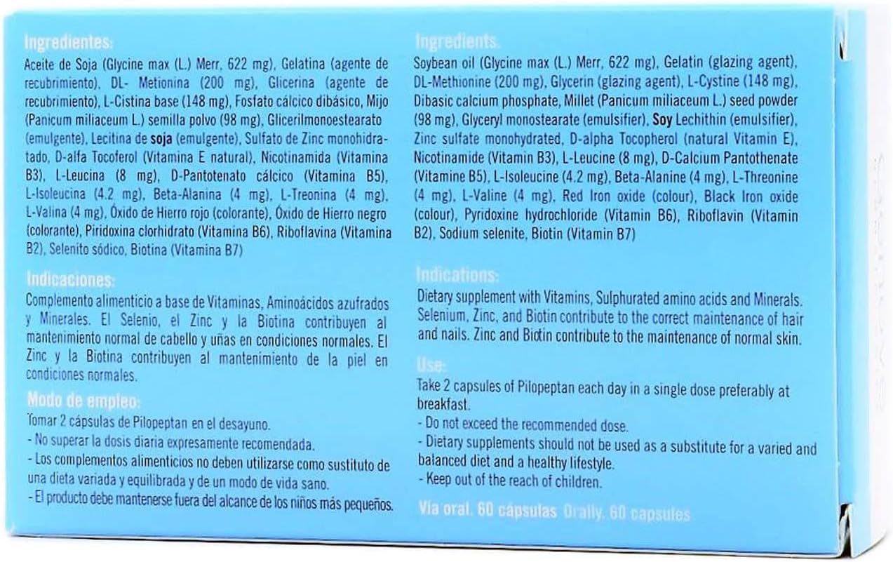 Genové 3 Pack Pilopeptan 60 Capsules - Oral Treatment to Stop Hair Loss - Hair Regrowth Treatment For Women and Men - Spain