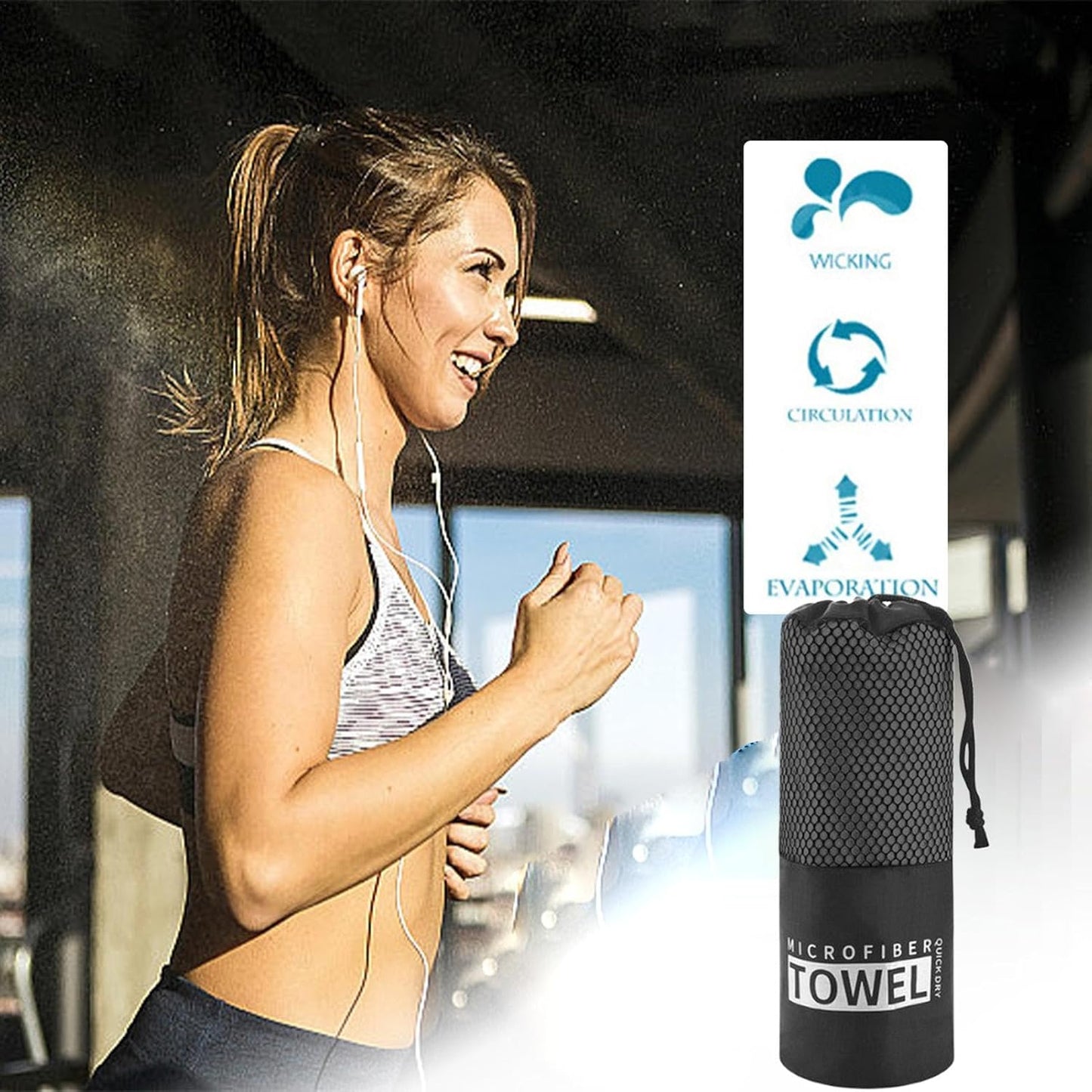 Quick Drying Beach Towel, Quick Dry Microfiber Bath Towel Workout Gear, Portable Washing Cloth, Camping Accessories, Sandproof for Exercise, Fitness, Travel
