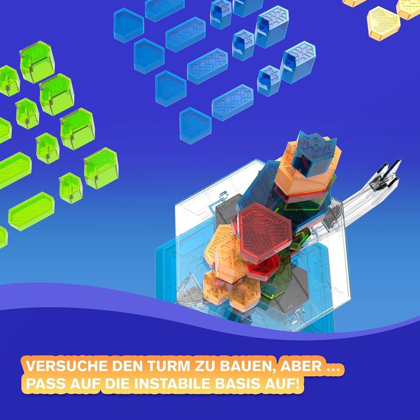 Play Fun BY IMC Toys Gravity Tower | Build a Tower with Blocks on an Unstable Floating Base, Defying Gravity - Fun Educational and Skill Game for Kids Ages 6+