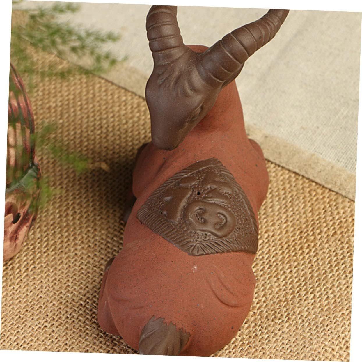 LIGIGWASH 1 Pz Ornamenti Decorativi di Agnello Gadget casa oggettistica casa Decorazioni per la casa Animali Ornamento Artigianale Viola Arredamento Unico in Argilla Viola Zisha Ceramica