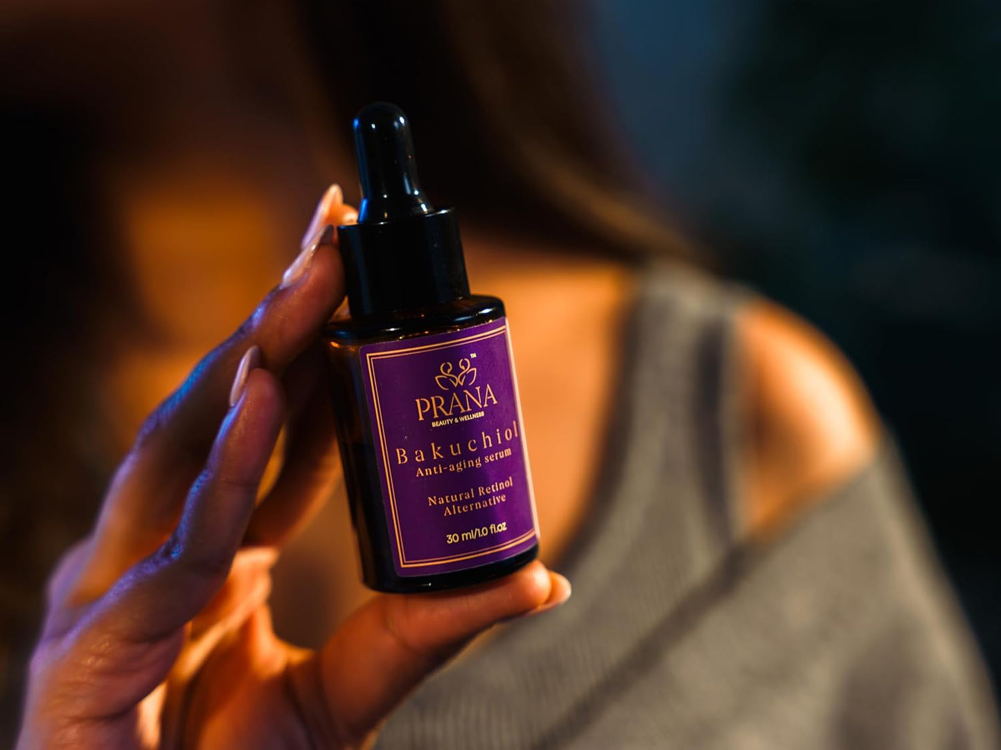 Prana Bakuchiol Anti-Aging Serum- Facial Serum with Squalane & Jojoba for Hydration- Anti-Wrinkle Serum for Radiant Skin- Face Serums for Wrinkles & Fine Lines- Fragrance-Free Serums- 100% Vegan- 30ml