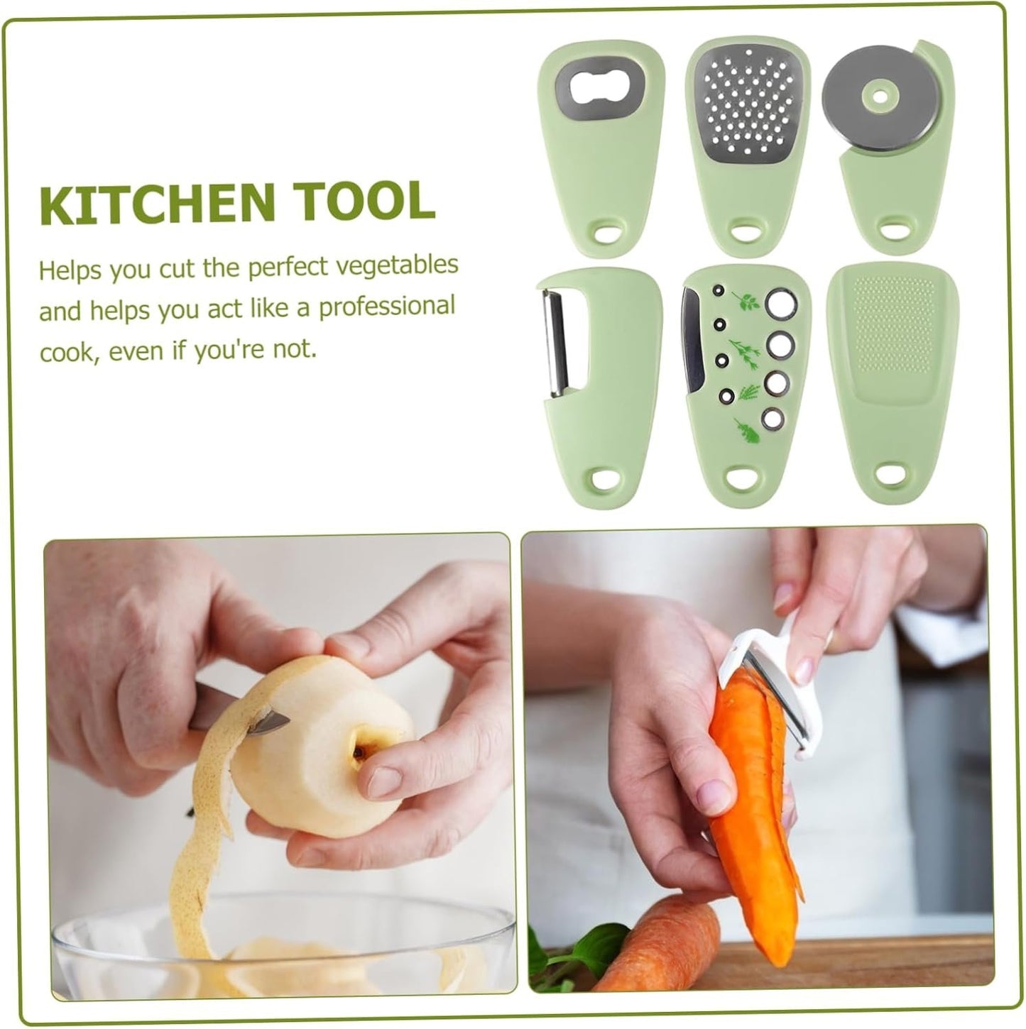 PRETYZOOM 1 Set Potato Peeler Shrimp Peeling Machine Pan Serve Cutter Can Opener Kitchen Tools Multifunctional Kitchen Gadget PC Olive Green