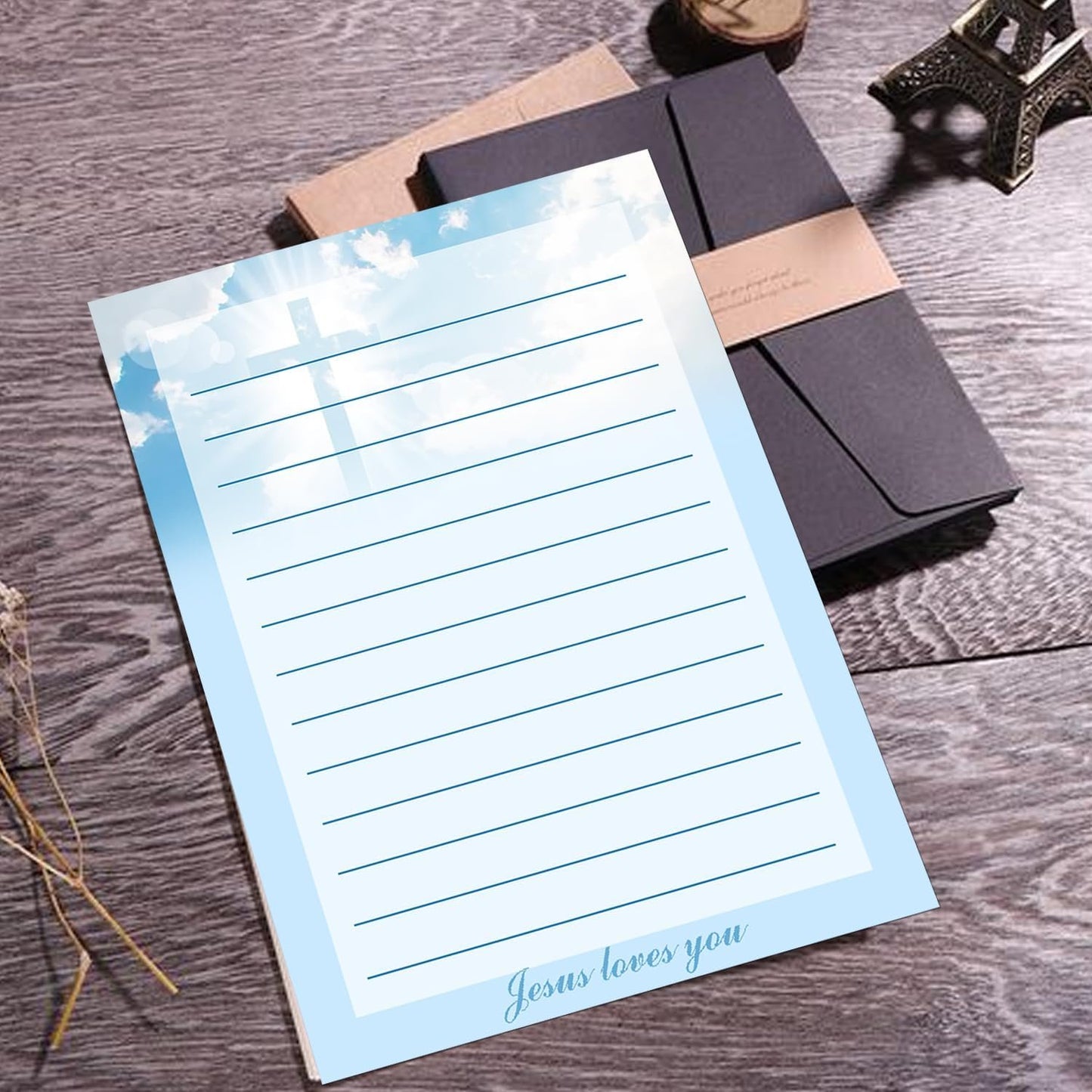 Religious Christmas Christian Stationery 50 Set Religious Stationery Paper and Envelopes,8.2x5.5 inch Letter Writing Paper