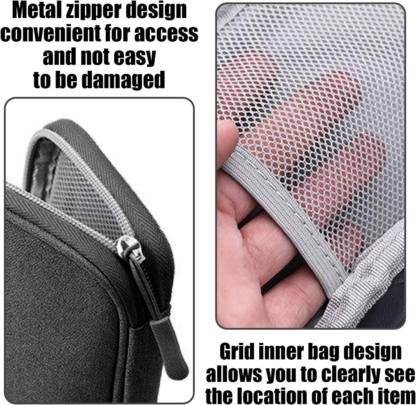2pcs Digital Accessories Case, Double and Single Layer Waterproof Travel Bag Electronics Accessories Travel Accessories Case G