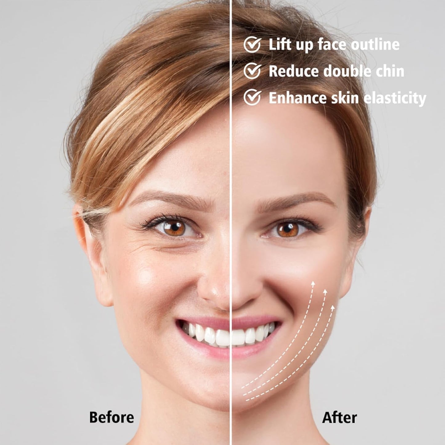 Slimdefine Face Massager, Slimdefine Jawline Massager, Slimdefine V Face Beauty Device, with 8 Modes, The Straps are Freely Adjustable (White)