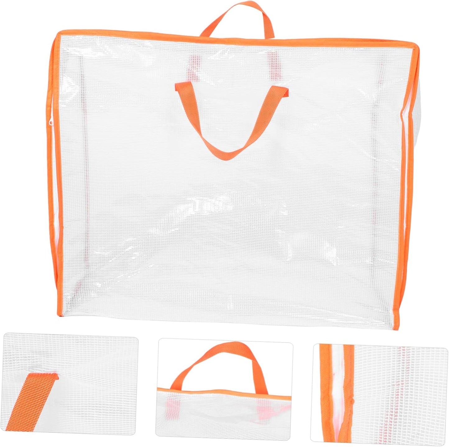 minkissy Large Transparent Clothes Storage Bag with Zipper Heavy Duty Moving Tote for Quilts Bedding Clothes and Spacious Packing for Easy Organization and Moving