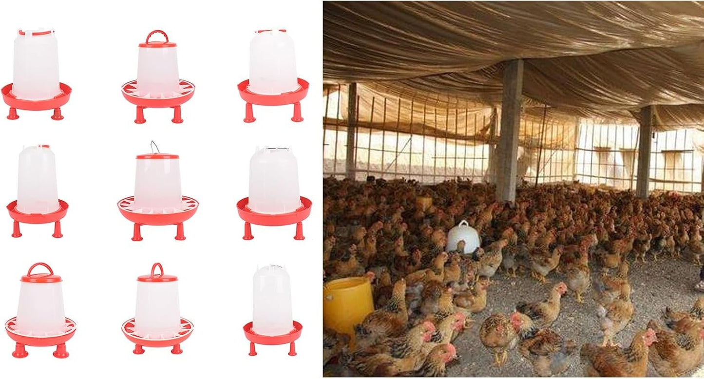 YS0911 Chick Waterer Kits for Chick HenQuail Hanging Poultry Waterer Fountain Large Capacity Water Bowl for Outdoor Farm Coops Chicken Watering Supplies, 3L