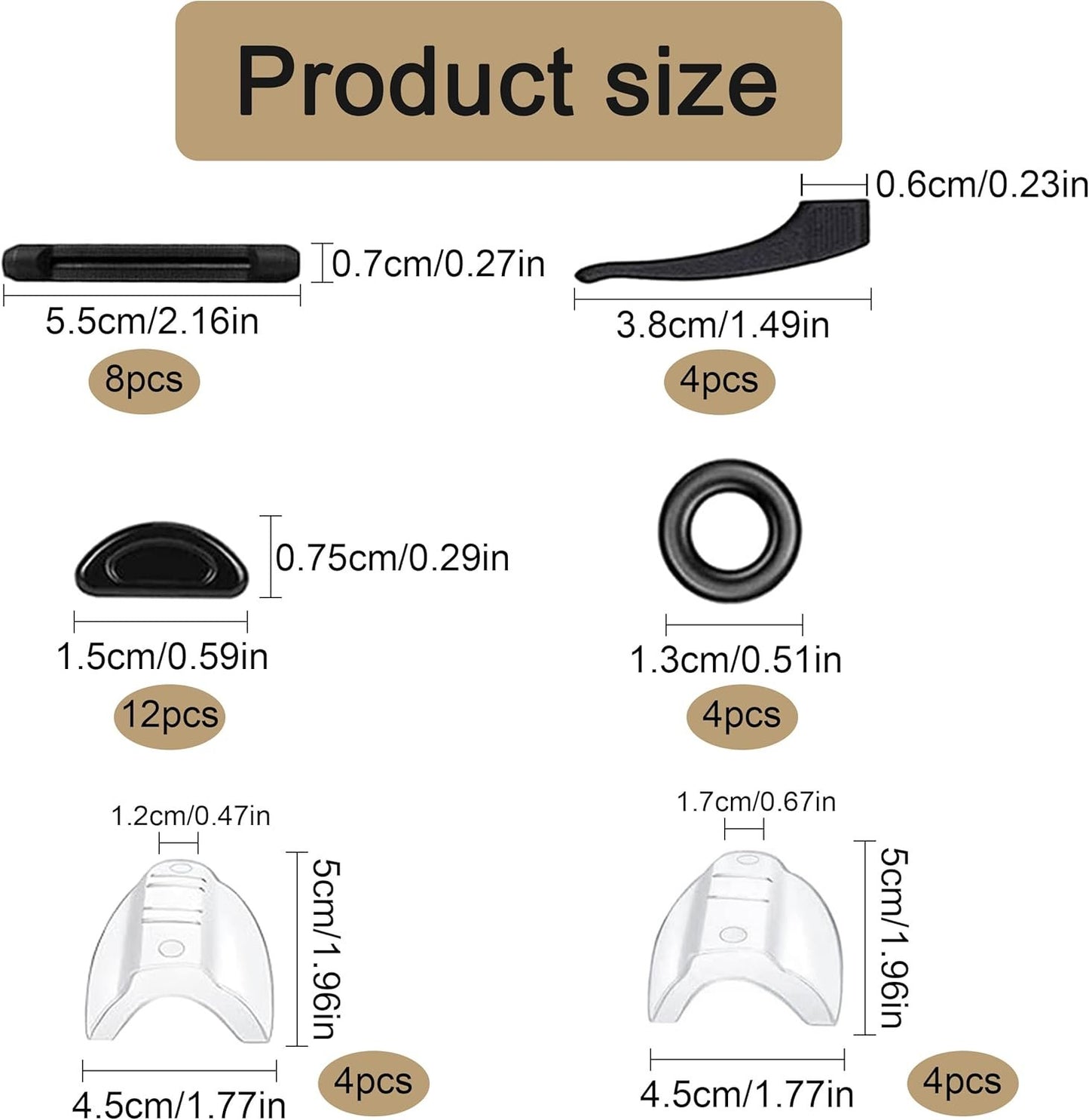 4 Pairs Safety Glasses Side Shields with 14 Pairs Anti-Slip Accessories, Clear and Lightweight Glasses Side Protecte, Portable Eye Protection Side Shields for Small to Medium Eyeglasses
