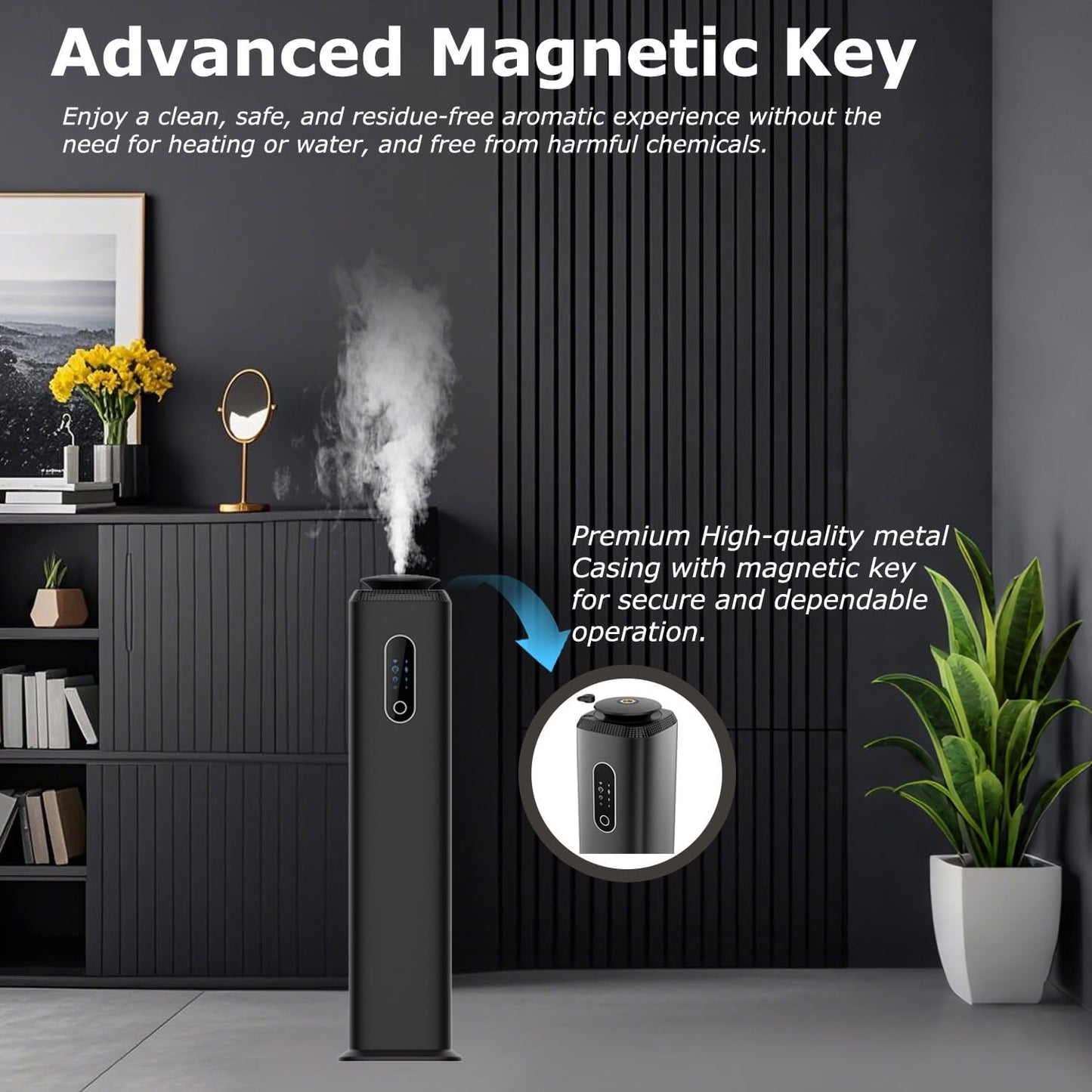1000ML- Tower Hotel Scent Diffuser with WiFi App Control for Whole House - Commercial Diffuser Machine Cover 10000 Sq Ft - Scent Air Machine & Waterless Essential Oil Diffuser for Large Room - Black