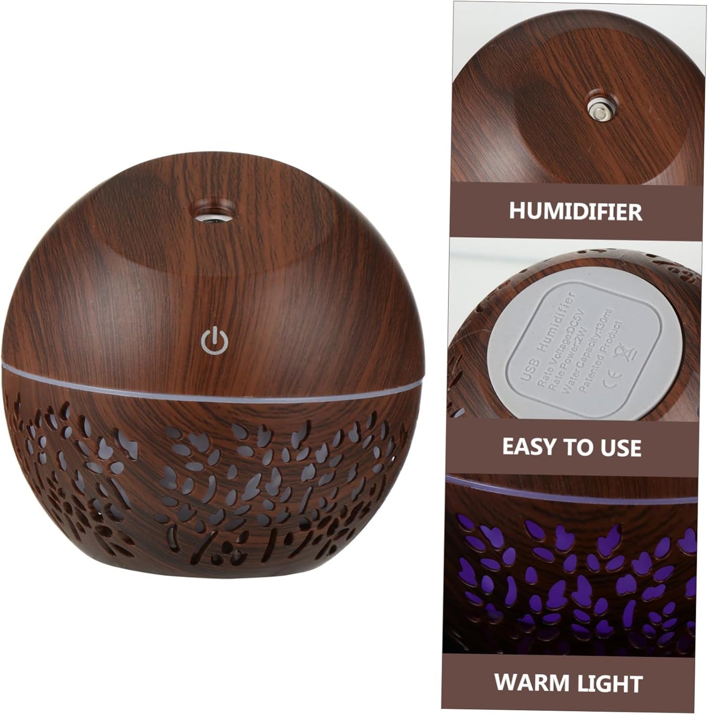 Beavorty Mushroom-shaped Air Humidifier Lamp Essential Oil Diffuser Aroma Humidifier USB Rechargeable Mute Humidifier for Office and Control
