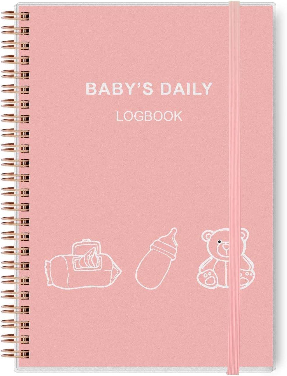Baby's Daily Log Book - A5 Baby Care planner for Newborns, Schedule for Tracking Newborn's Daily Routine, 152 Easy to Fill Pages Track and Monitor Nursing, Sleep, Feeding, Diapers, Pumping - Pink