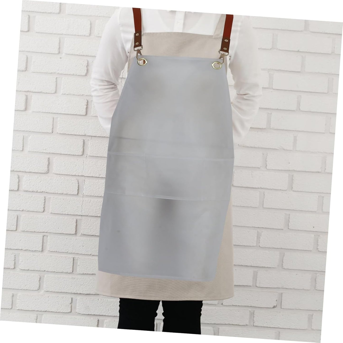 GETAJGHSD Transparent Apron with Adjustable Strap Oil Design for Art Studios Workshops and Home Kitchens Keeps Clothes Clean and Dry for Women