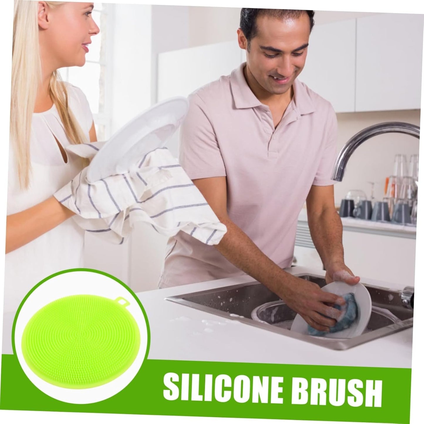 SOIMISS Silicone Kitchen Cleaning Brush Multi Function Non Stick Pot Scrubber for Easy Dishwashing for
