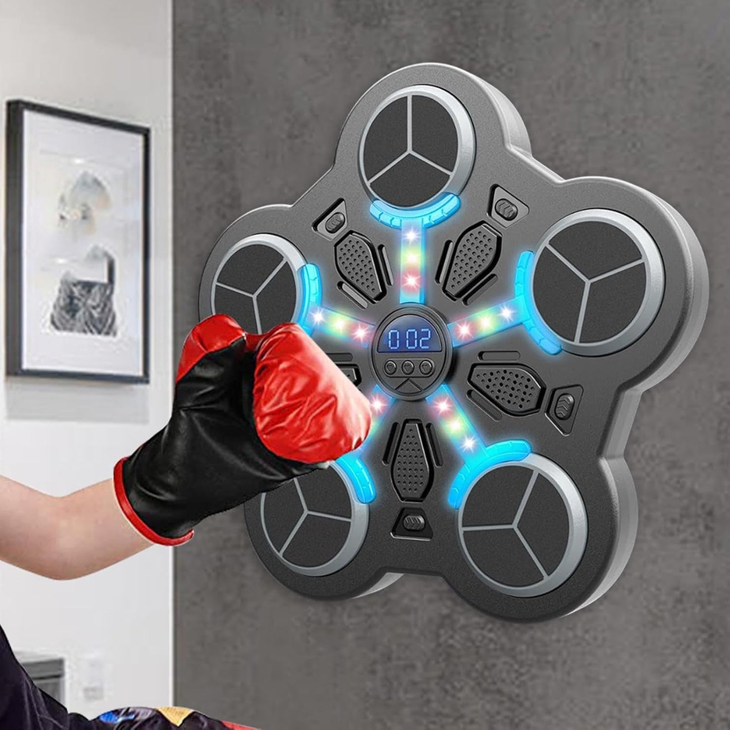 Fitness Punch Machine, Light-Up Punch Trainer, Boxing Workout Machine, Multipurpose Punching Trainer, Wall Mounted Boxing, Adjustable Wall Punch, Boxing Training Gear, High-Tech Boxing Machine, Punchi