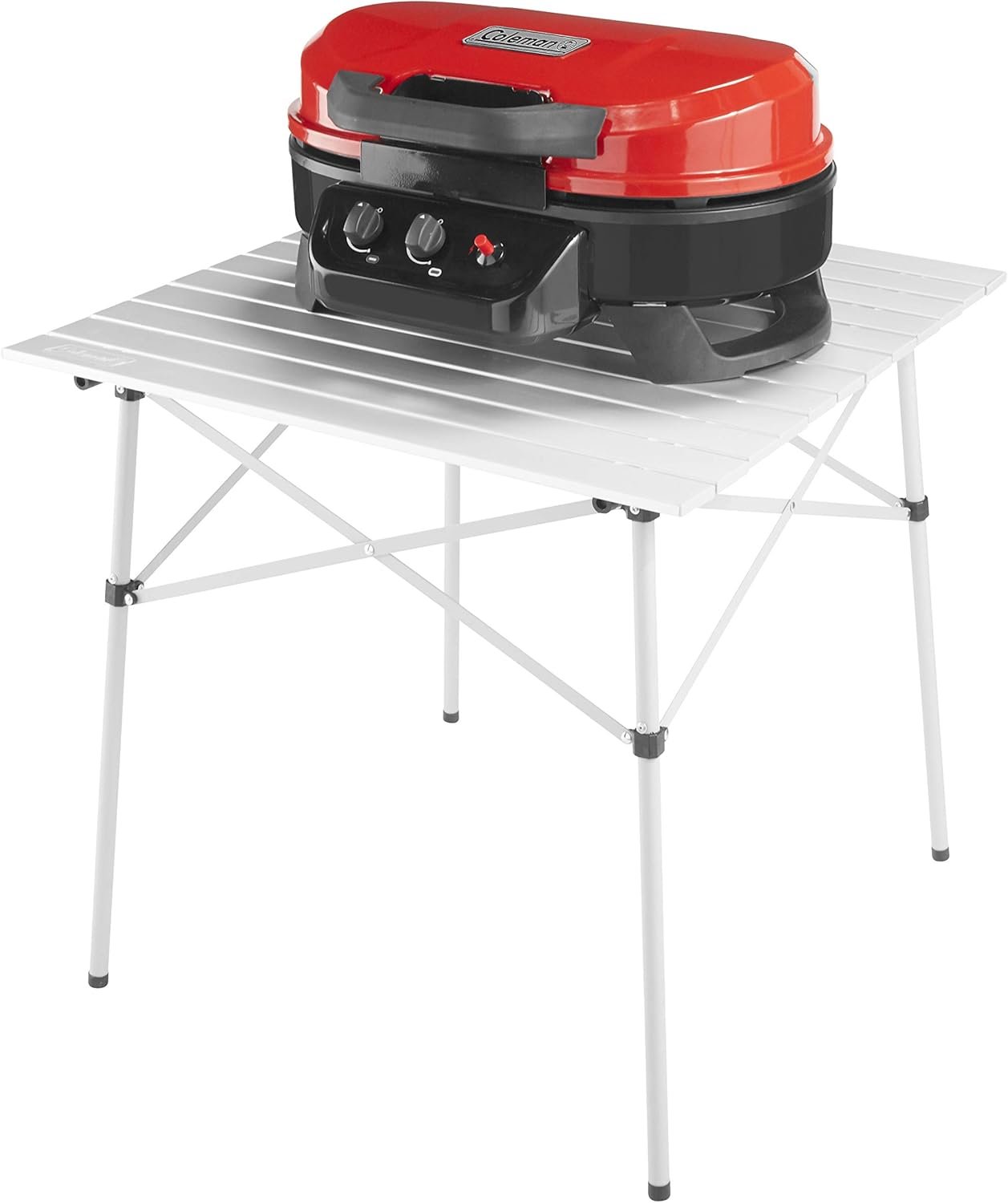 Coleman RoadTrip 225 Portable Tabletop Propane Grill, Gas Grill with 2 Adjustable Burners, Instastart Ignition, and 11,000 BTUs of Power; 225 Sq. In. Cooking Area