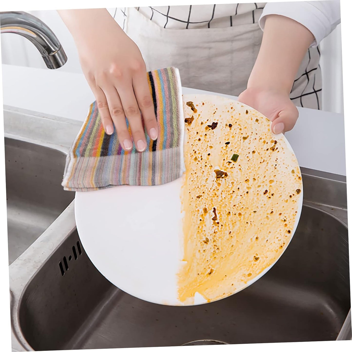 KICHOUSE Home Cleaning Essentials Confezione Da 10 Asciugamani A Righe Strofinacci Da Cucina Morbidi Assorbenti Traspiranti Asciugatura Rapida Per Cucina E Bagno Colore Casuale