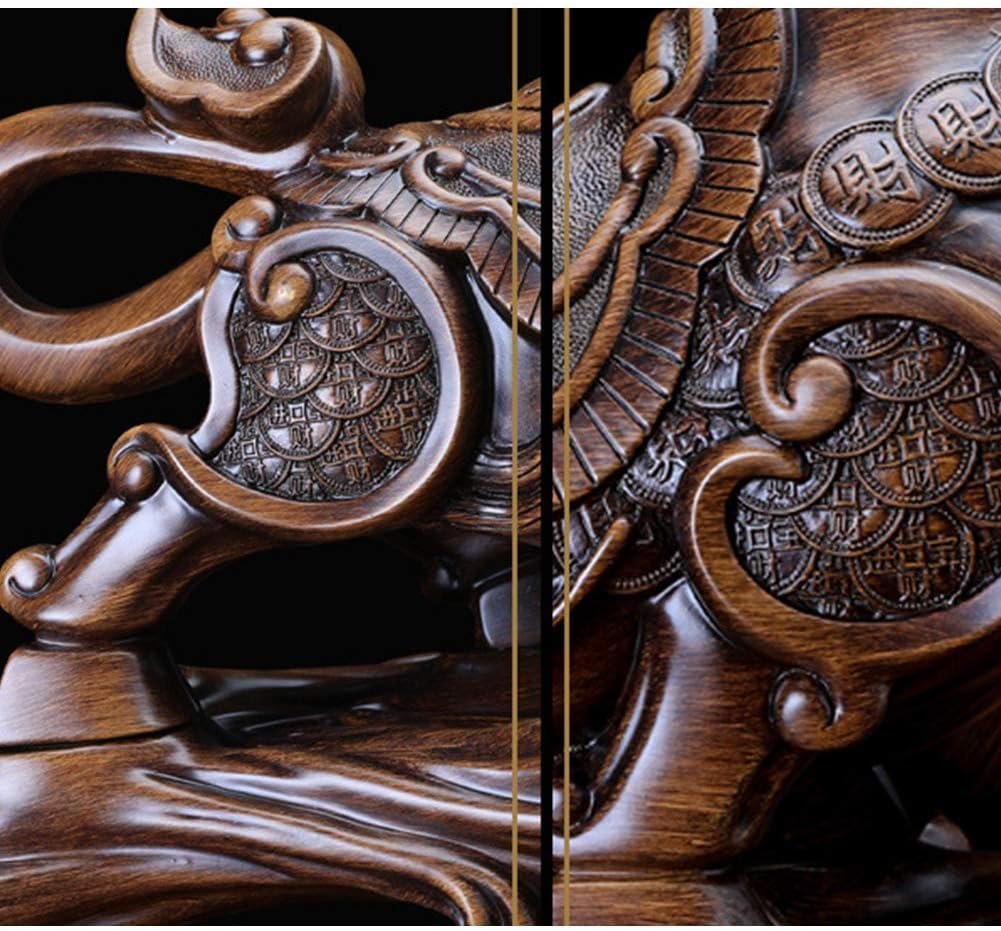 Feng Shui Ornamenti Statue di Toro Scultura, Figurine di Animali Oggettistica per la casa Fatta a Mano Poliresina Ricchezza Ornamento Fortunato Lotto Artigianale, Regalo per Ufficio,A