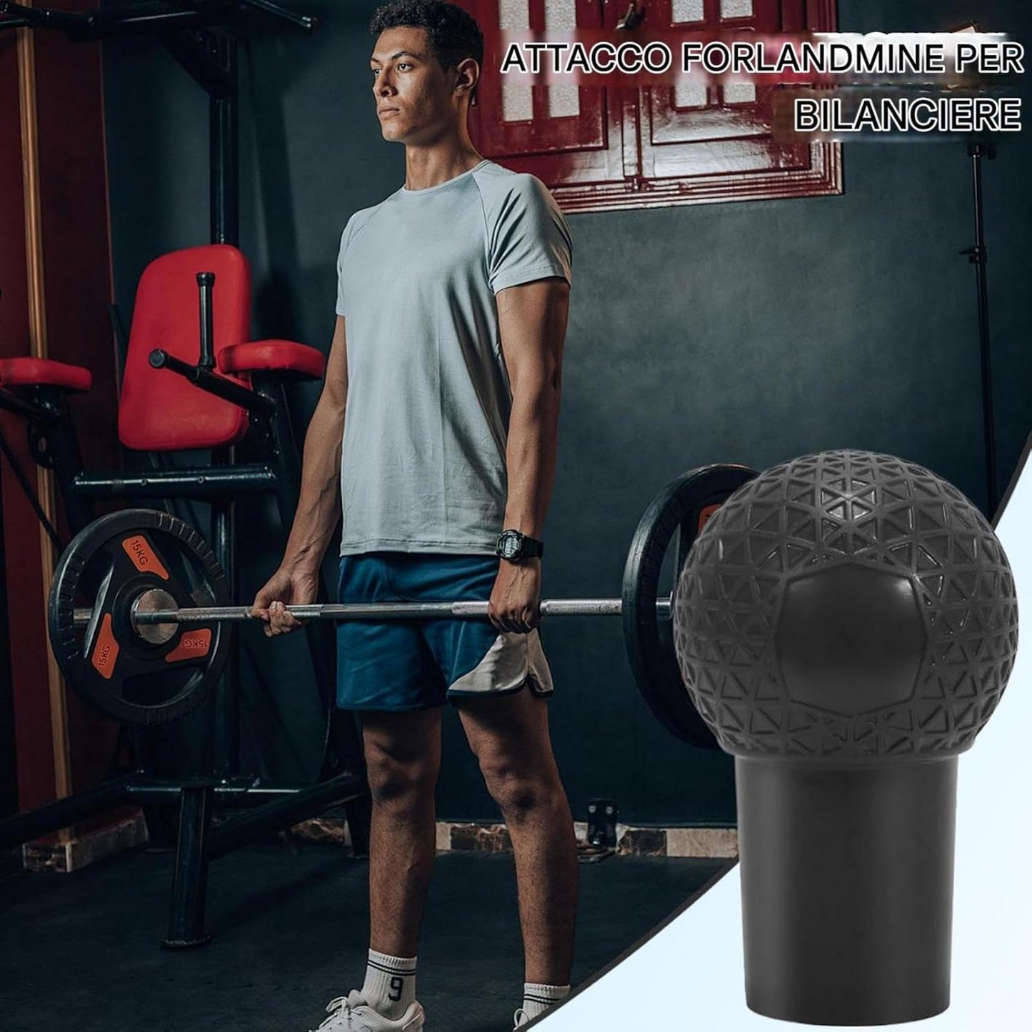 Barbell Row Attachment, Heavy Duty Barbell Gym Equipment, 360 Degree Rotation Design, Home Workout Accessory, Strength 6.5x3.94 Inches, Fitness Exercise Gear**