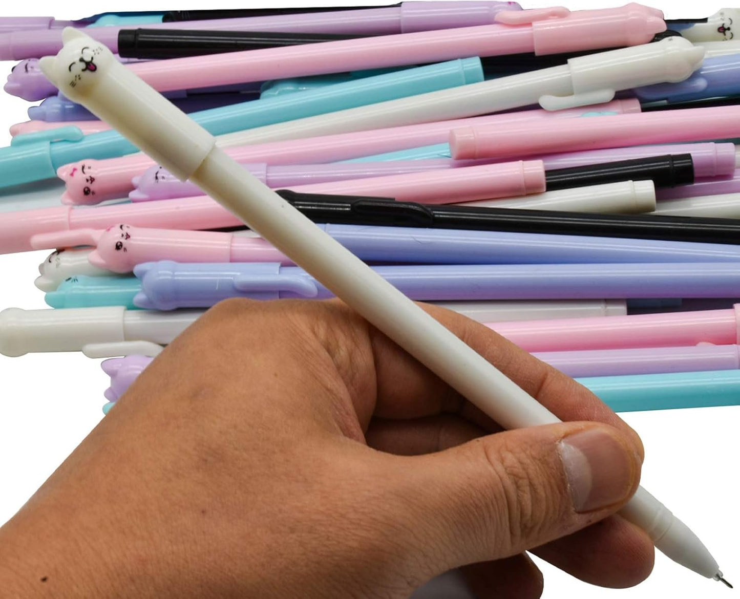 Maydahui 12PCS Cat Rollerball Pens Cute Cartoon Kitty Animal Pen Black Gel Ink for Cats Lovers Stationery School Supplies