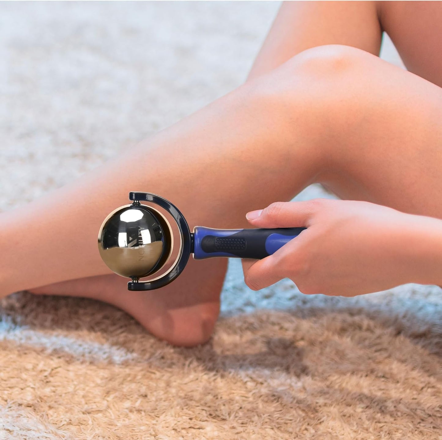 Nobility Massage Ball Roller– Ice Cold and Hot for Deep Tissue and Sore Muscle Relief of Stiffness and Stress, Body, Neck, Back, Foot, Plantar Fasciitis (Blue)