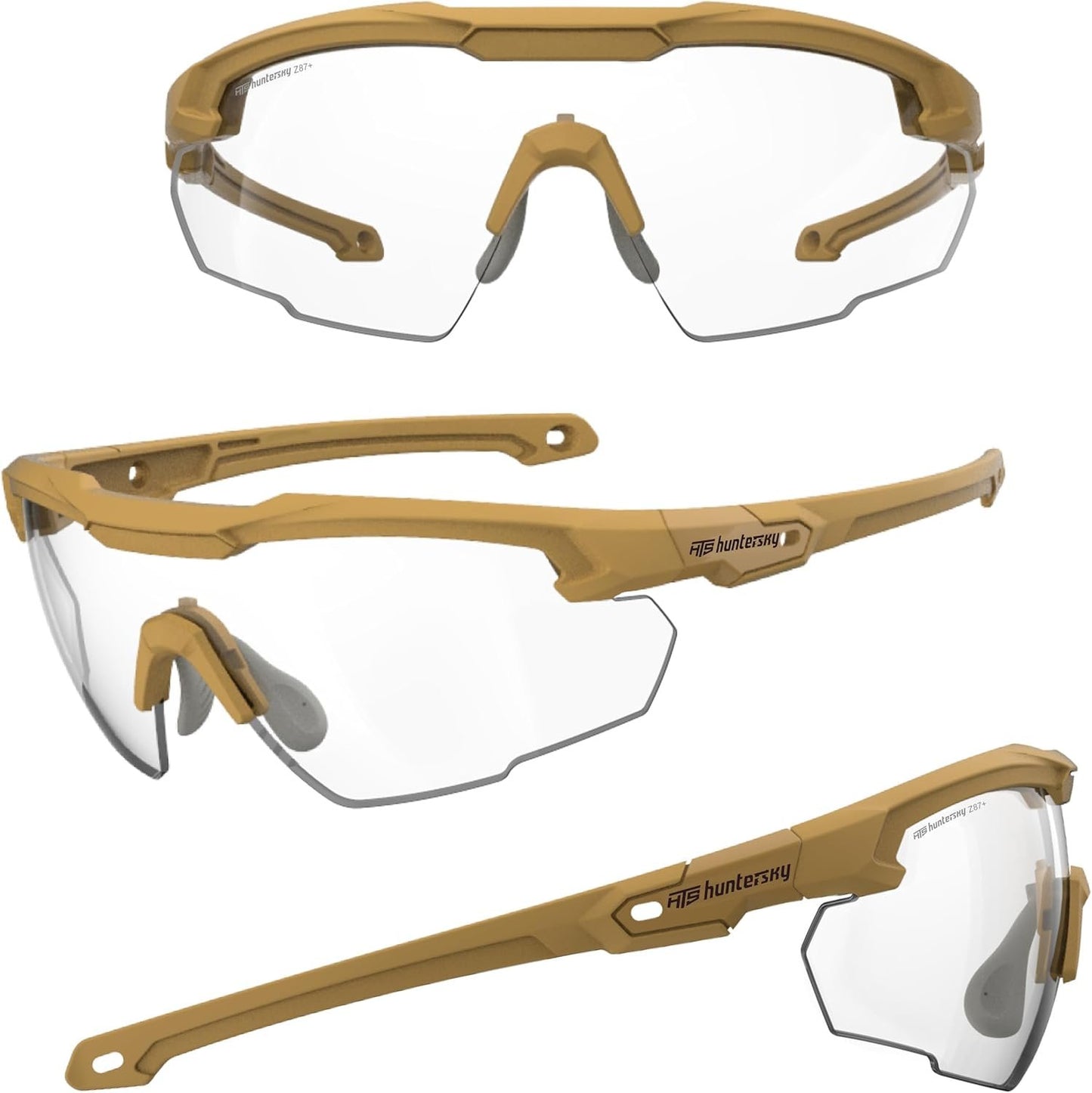 HTS HUNTERSKY Shooting Range Glasses S57 mil-prf-31013 mil-prf-32432 shooter glasses with range glasses men Ballistic Impact Protection OSHA Swat