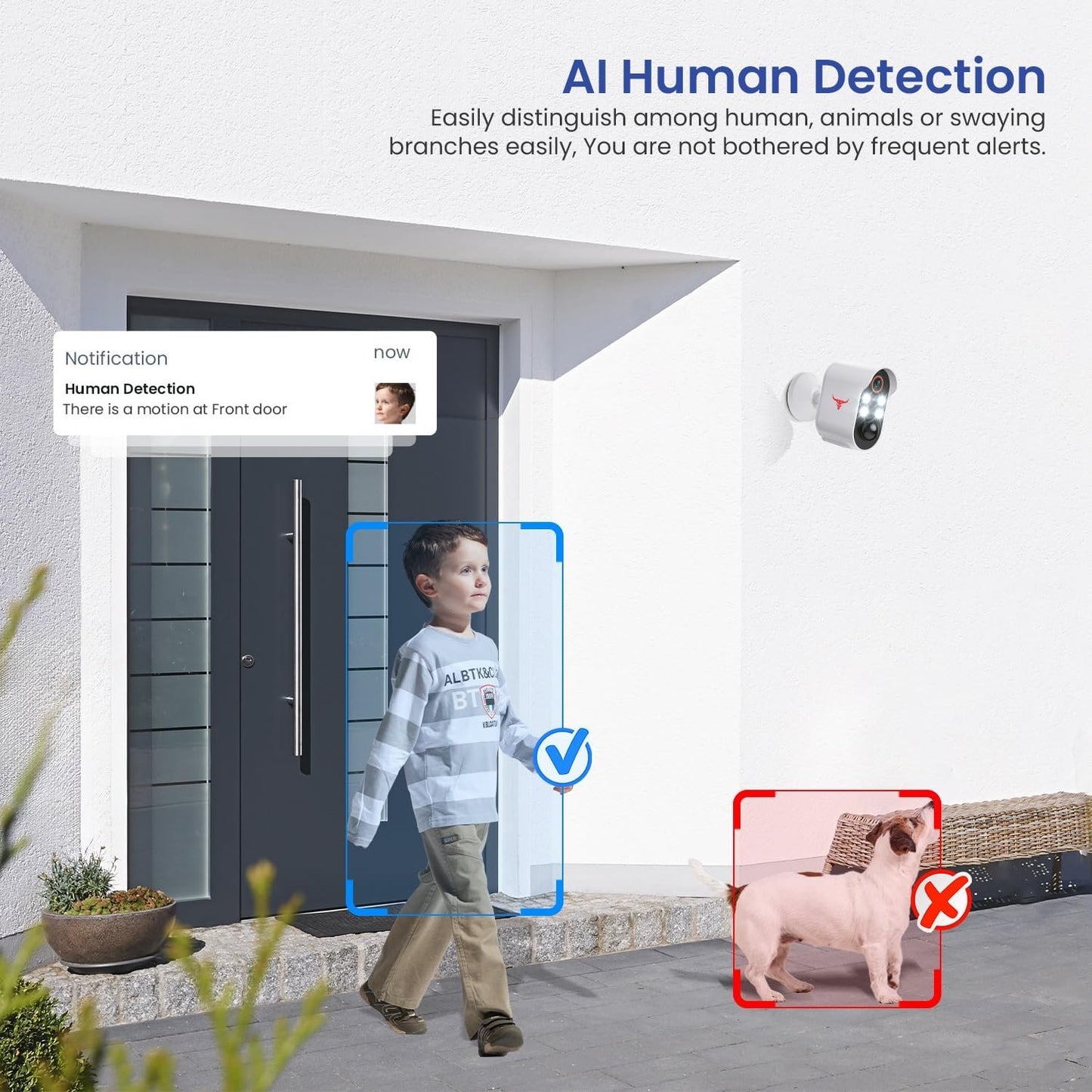1080P Security Camera Wireless Outdoor with 2-Way Talk for Home Security, Color Night Vision, PIR Motion Detection, Cloud Storage, Live View Bullet Surveillance Cam