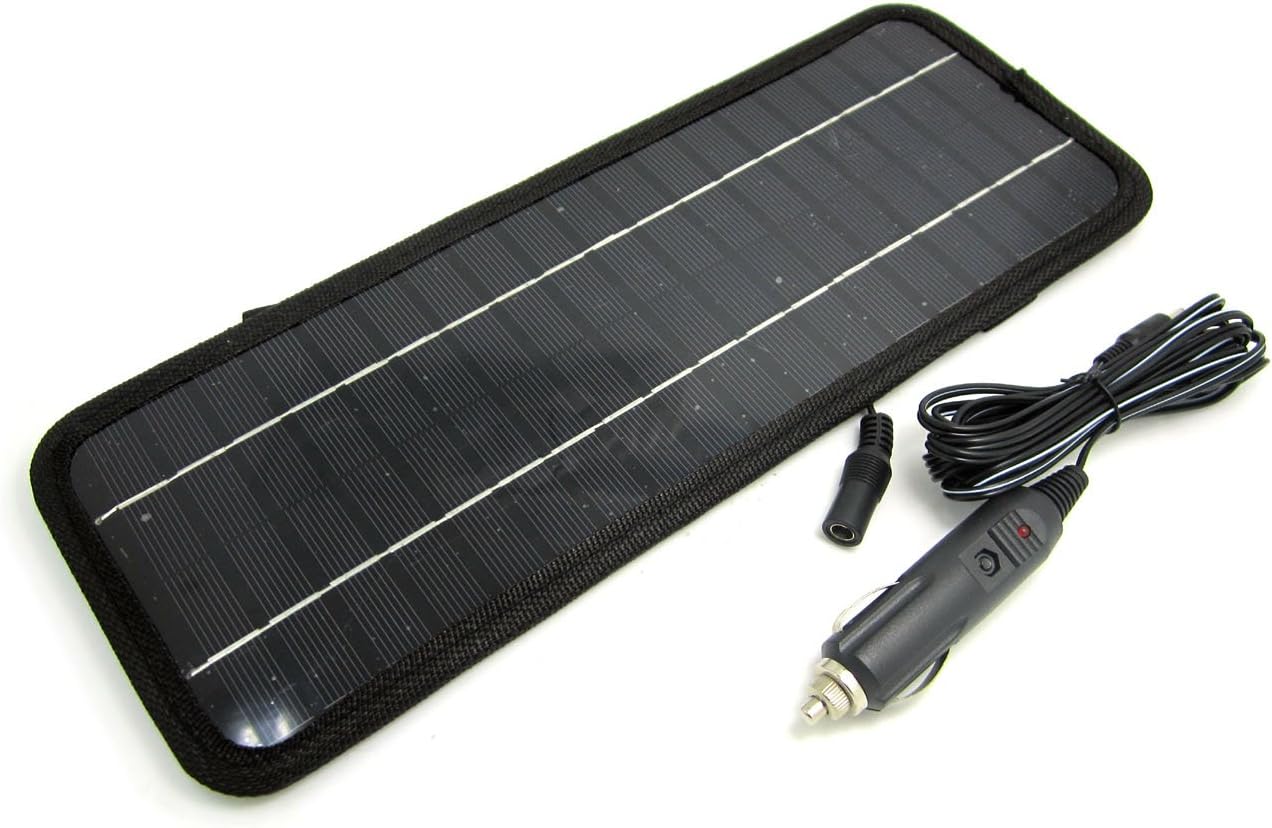 NUZAMAS Poartable 4.5W Solar Panel Charger Power Car Battery 12V Recharge Outdoor Camping Travel Power Source